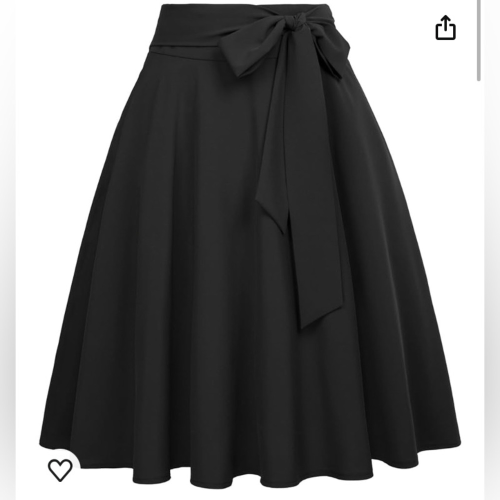 Belle Poque Black A - Line swing skirt w/ pockets XL